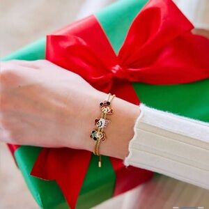 NWT Baublebar + Disney "Holiday Homestead" Mickey & Minnie Earrings/Bracelet Set